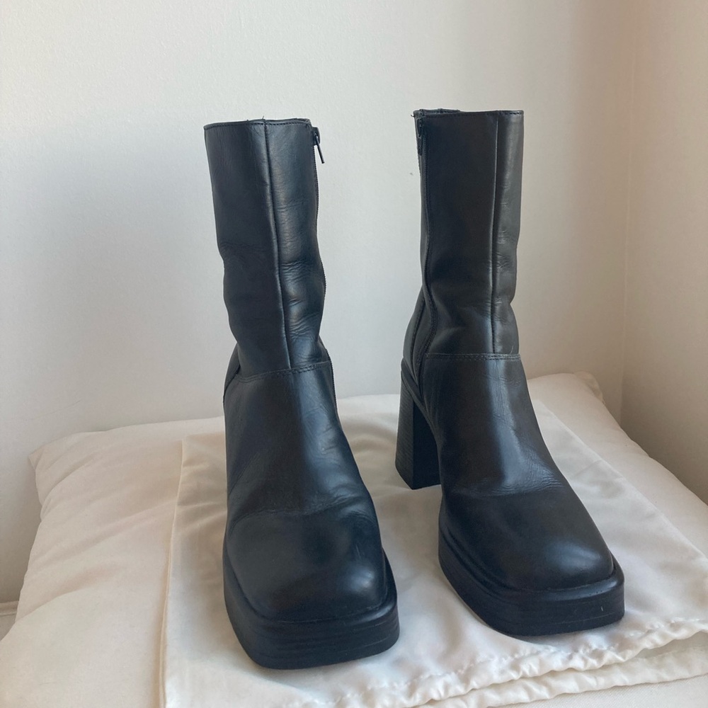 Steve Madden “Fantsie” Black Heeled Boots